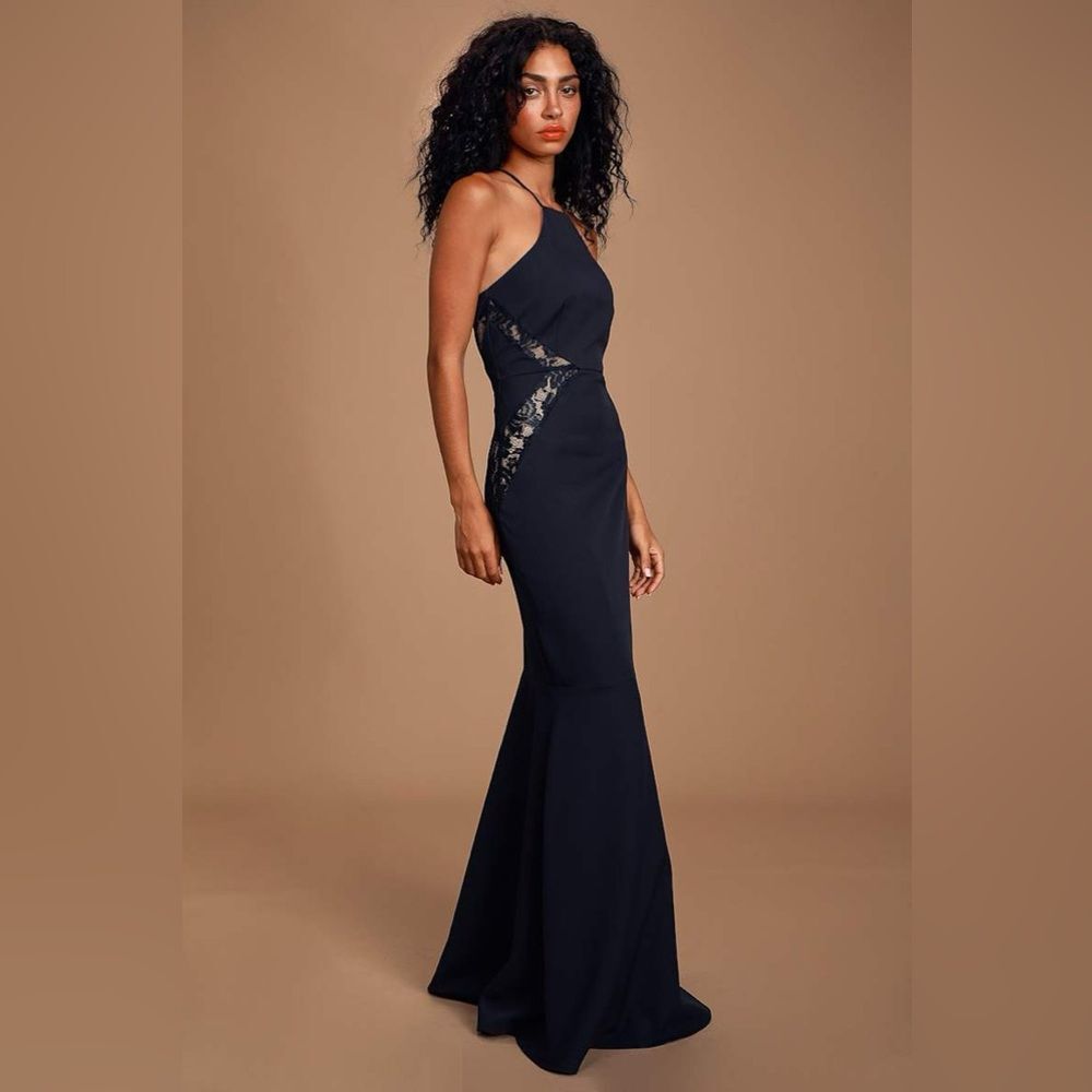 NWT Lulus | Giavanna Navy Blue Lace Mermaid Maxi‎ Dress XL
